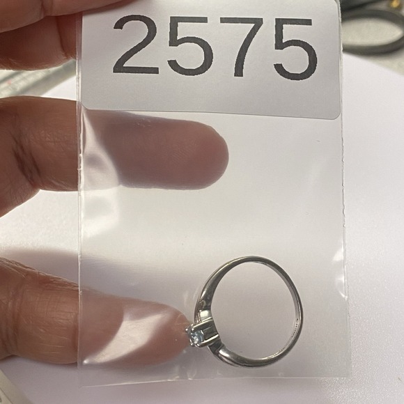 Aquamarine 925 Sterling Silver Band Ross Simons Statement Ring Handmade Sz 6.5 - Picture 7 of 7